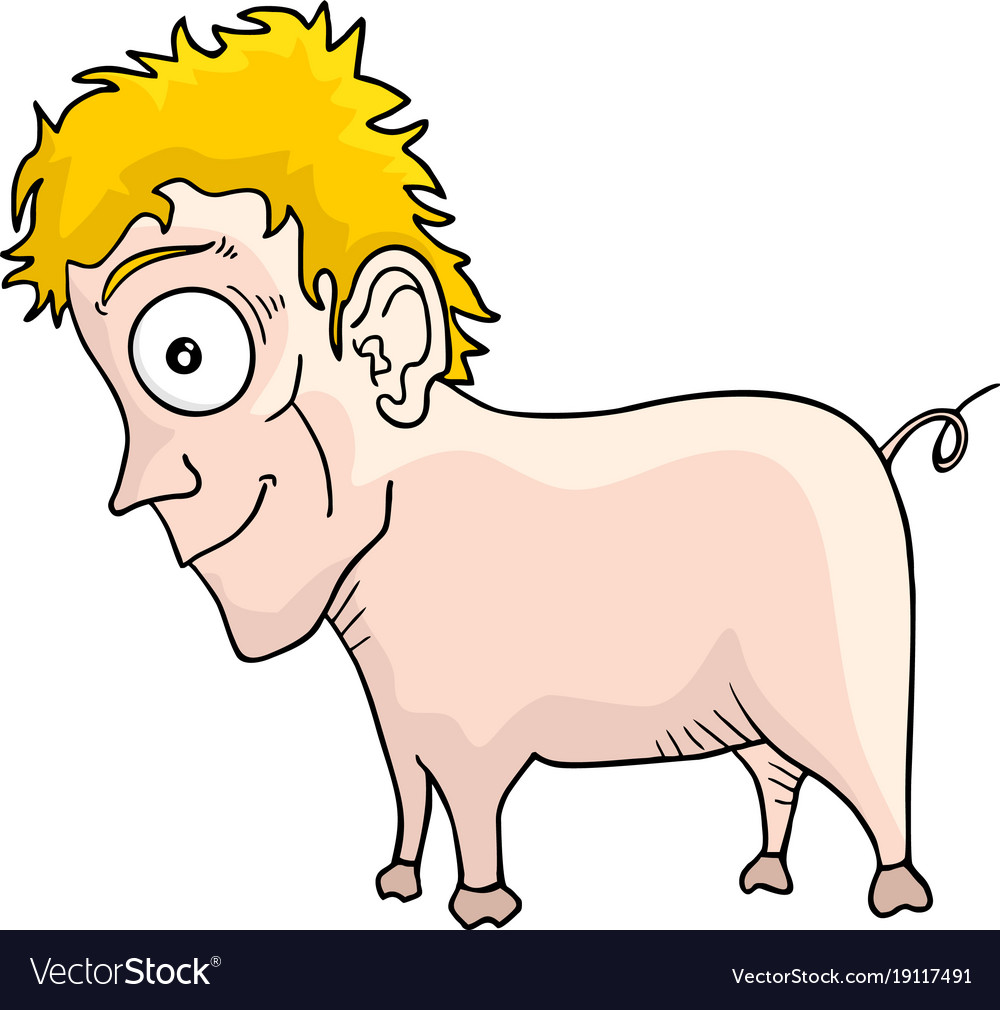 Pig human Royalty Free Vector Image - VectorStock