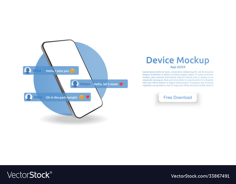 Realistic 3d smartphone template mockup cellphone Vector Image