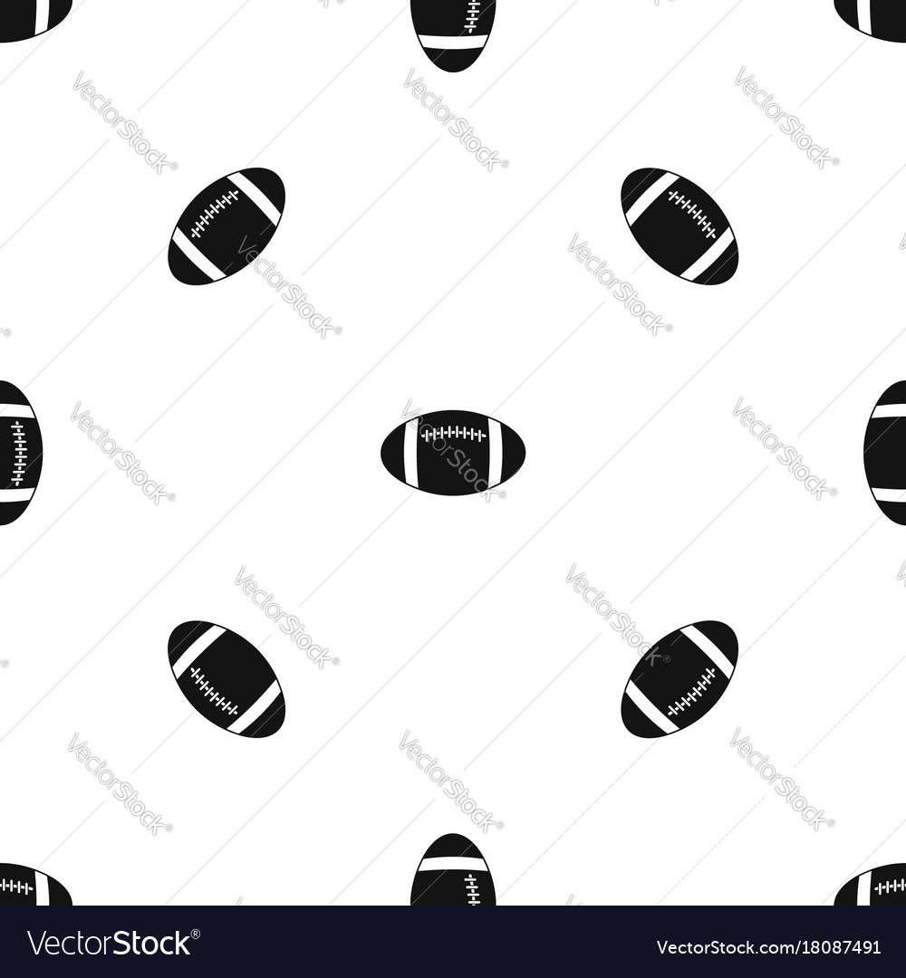 Rugby ball pattern seamless black Royalty Free Vector Image