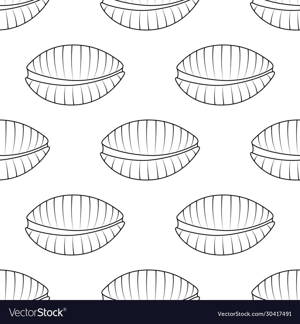 Seamless pattern with hand drawn seashells