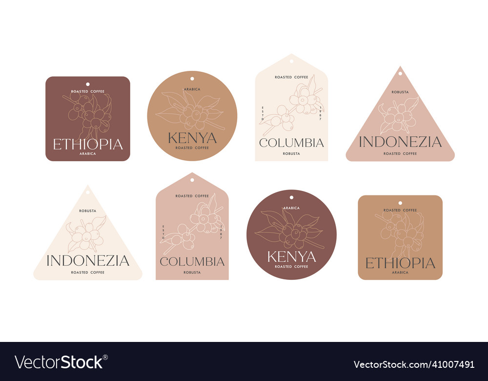 Set design labels for coffee