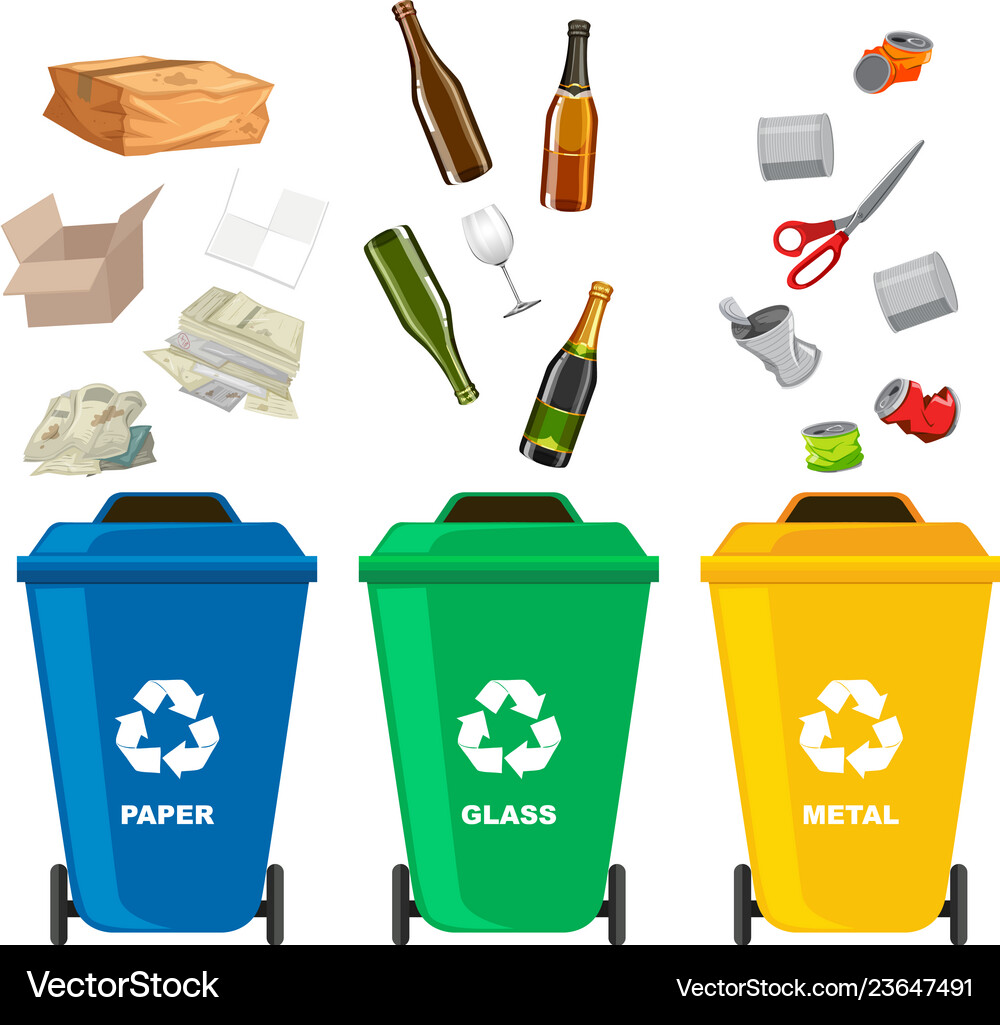 Set different trash bin Royalty Free Vector Image