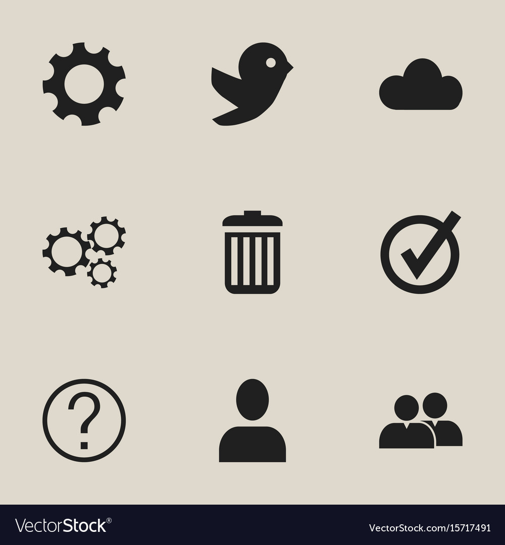 Set of 9 editable internet icons includes symbols
