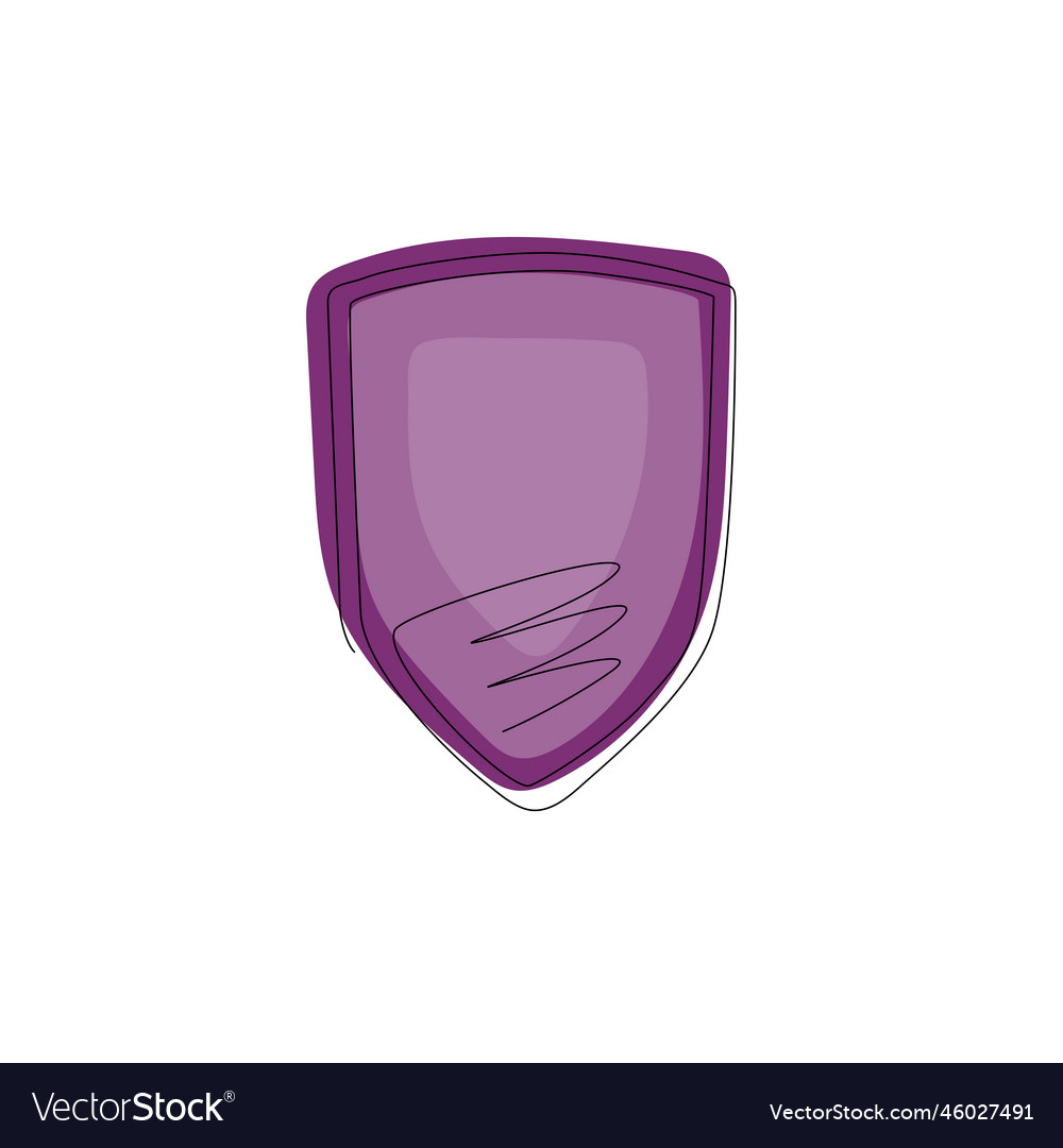 Single one line drawing shield secure