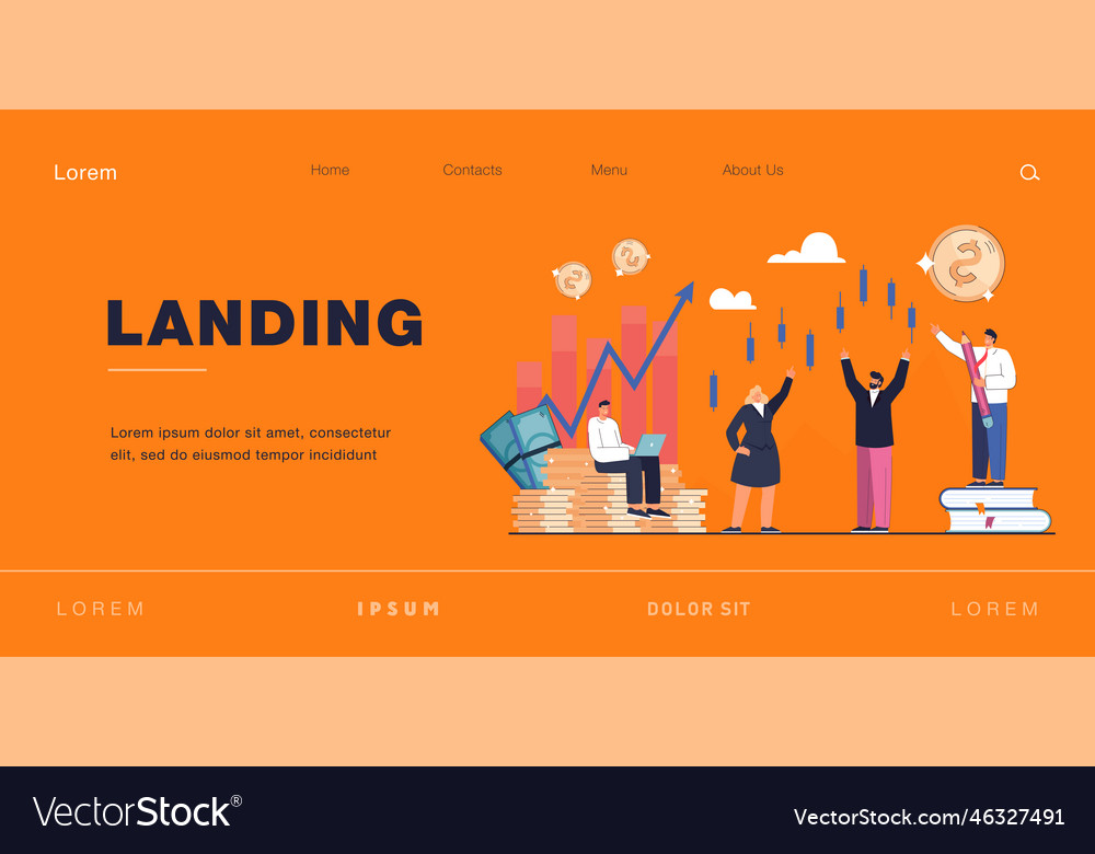 Trader character analyzing diagrams growth vector image Trader character analyzing diagrams growth