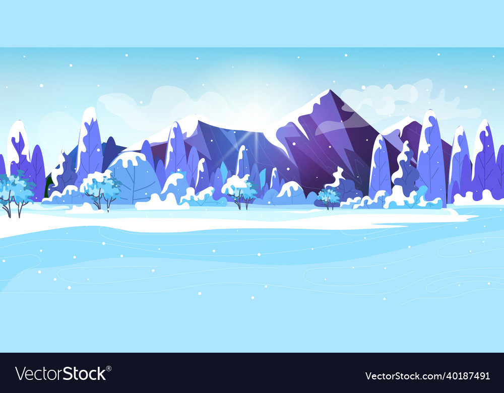 Winter mountain snowy landscape background