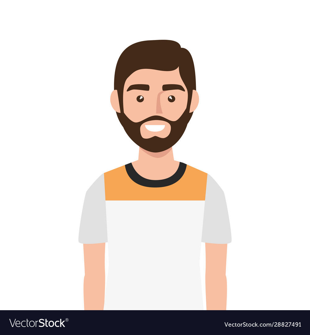 Male Avatar Icon or Portrait. Handsome Young Man Face with Beard Stock  Vector - Illustration of looking, avatar: 187127123