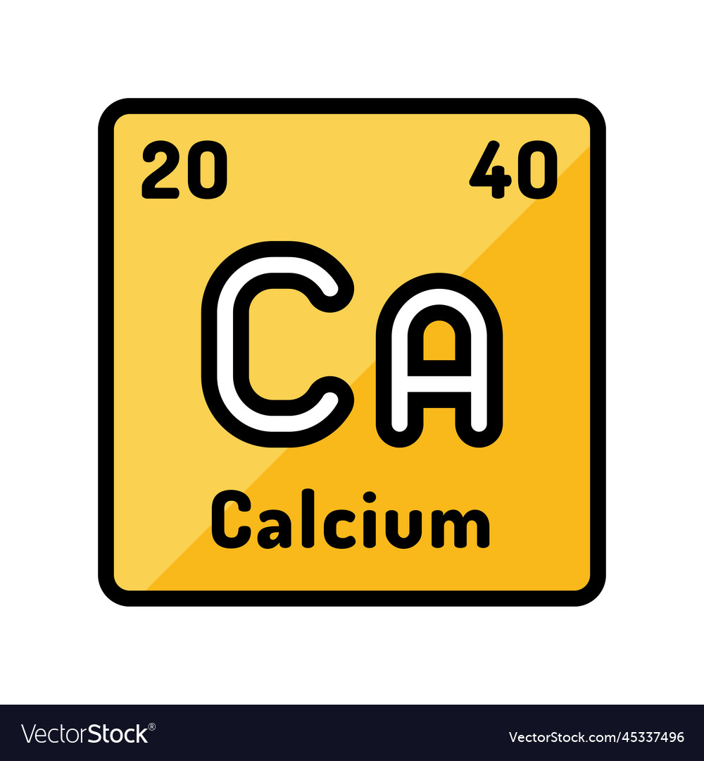 Calcium chemical element color icon Royalty Free Vector