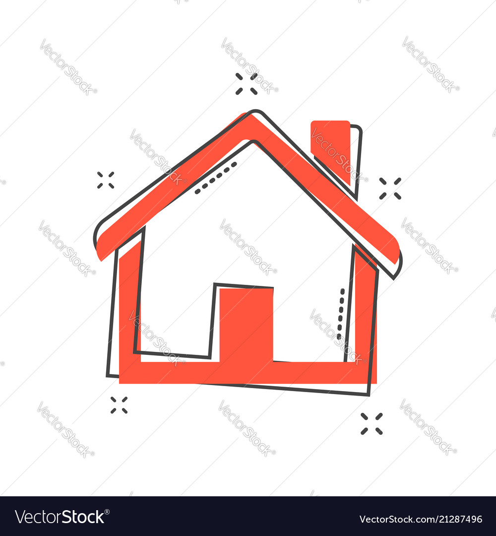 Cartoon Haus Ikone im Comic-Stil Haus Piktograph vector image Cartoon Haus Ikone im Comic-Stil Haus Piktograph