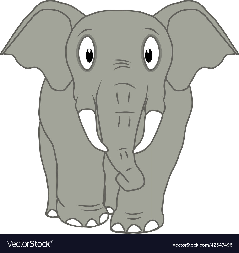 Cartoon of a friendly elephant vector image Cartoon of a friendly elephant