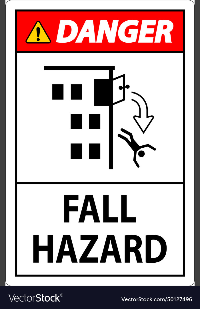 Caution sign fall hazard