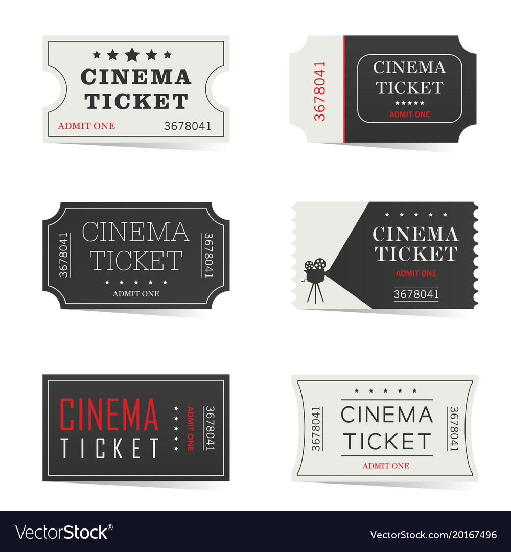 Cinema ticket set Royalty Free Vector Image - VectorStock