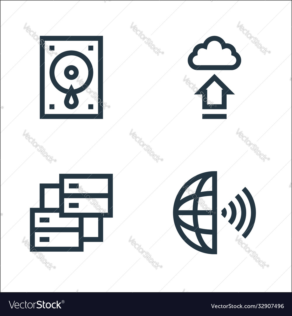 Development line icons linear set quality vector image Development line icons linear set quality