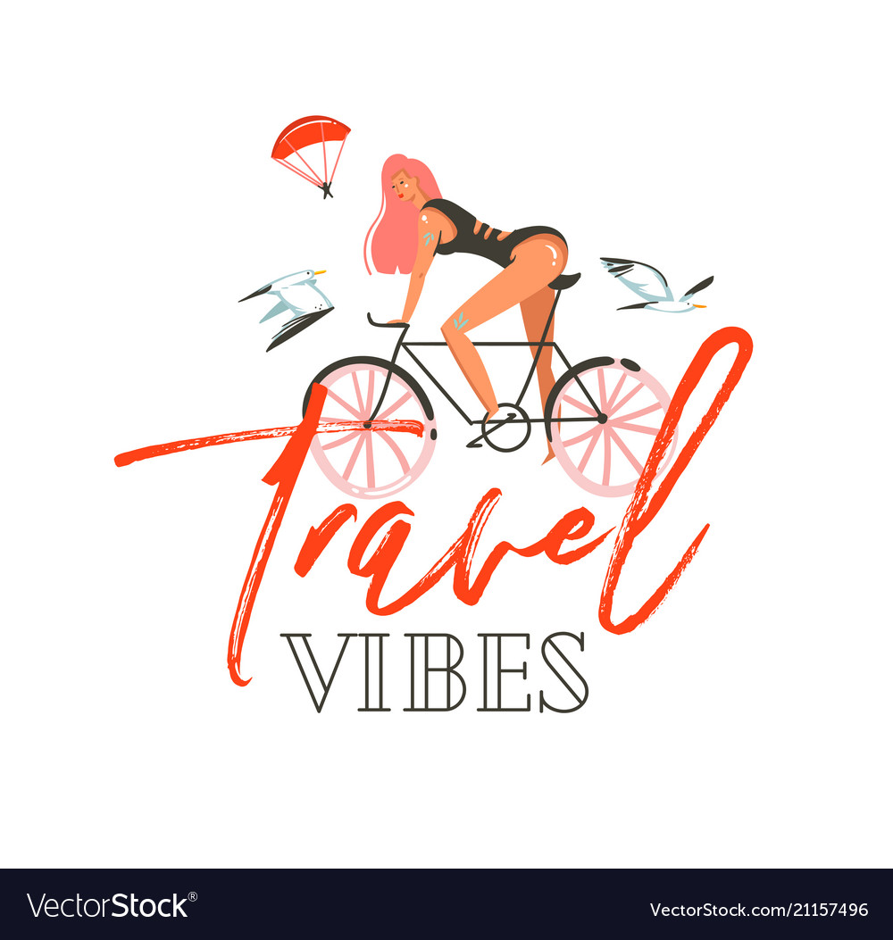 Hand drawn abstract cartoon summer time vector image Hand drawn abstract cartoon summer time