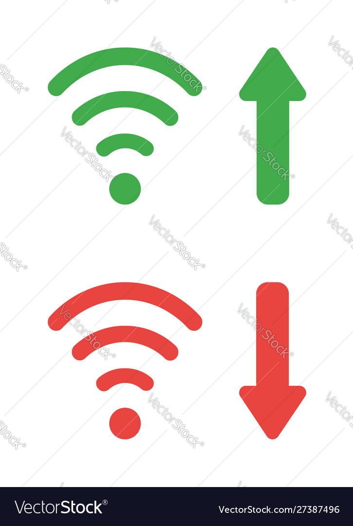 Icon set wireless wifi symbols with arrow