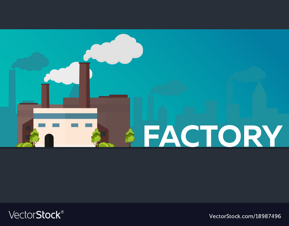 Industrial building factory manufacturing Vector Image