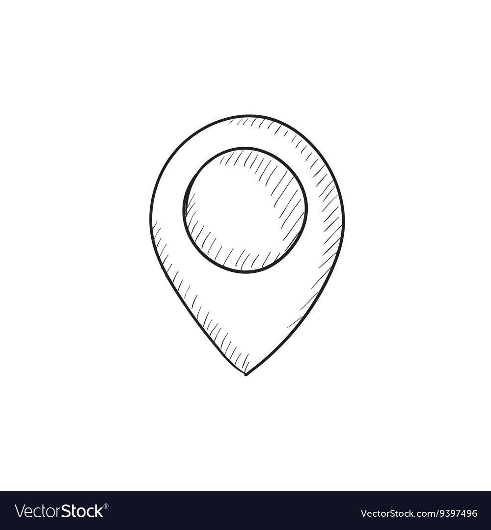 Map pointer sketch icon