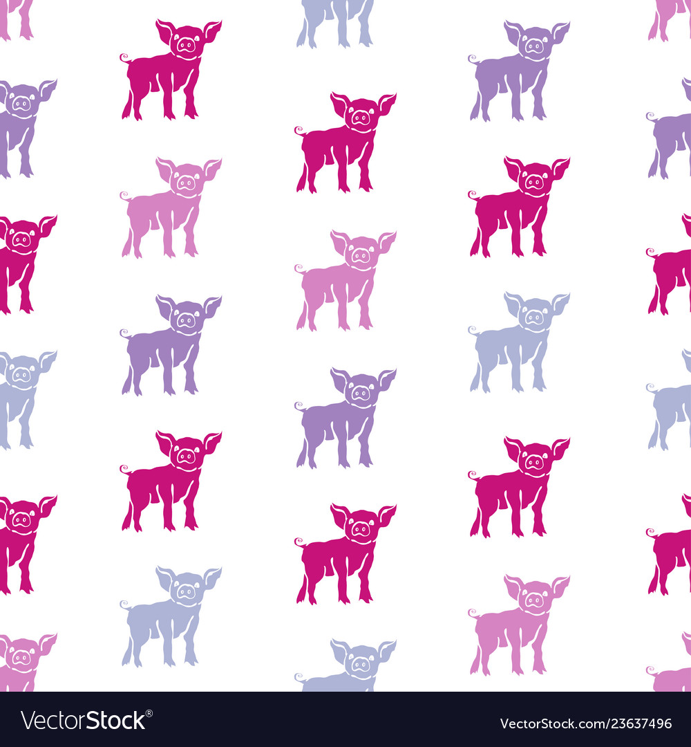 Pig seamless pattern vector image Pig seamless pattern