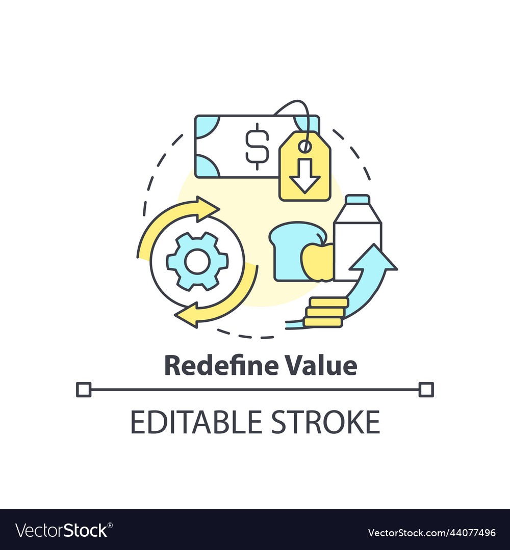 Redefine values concept icon