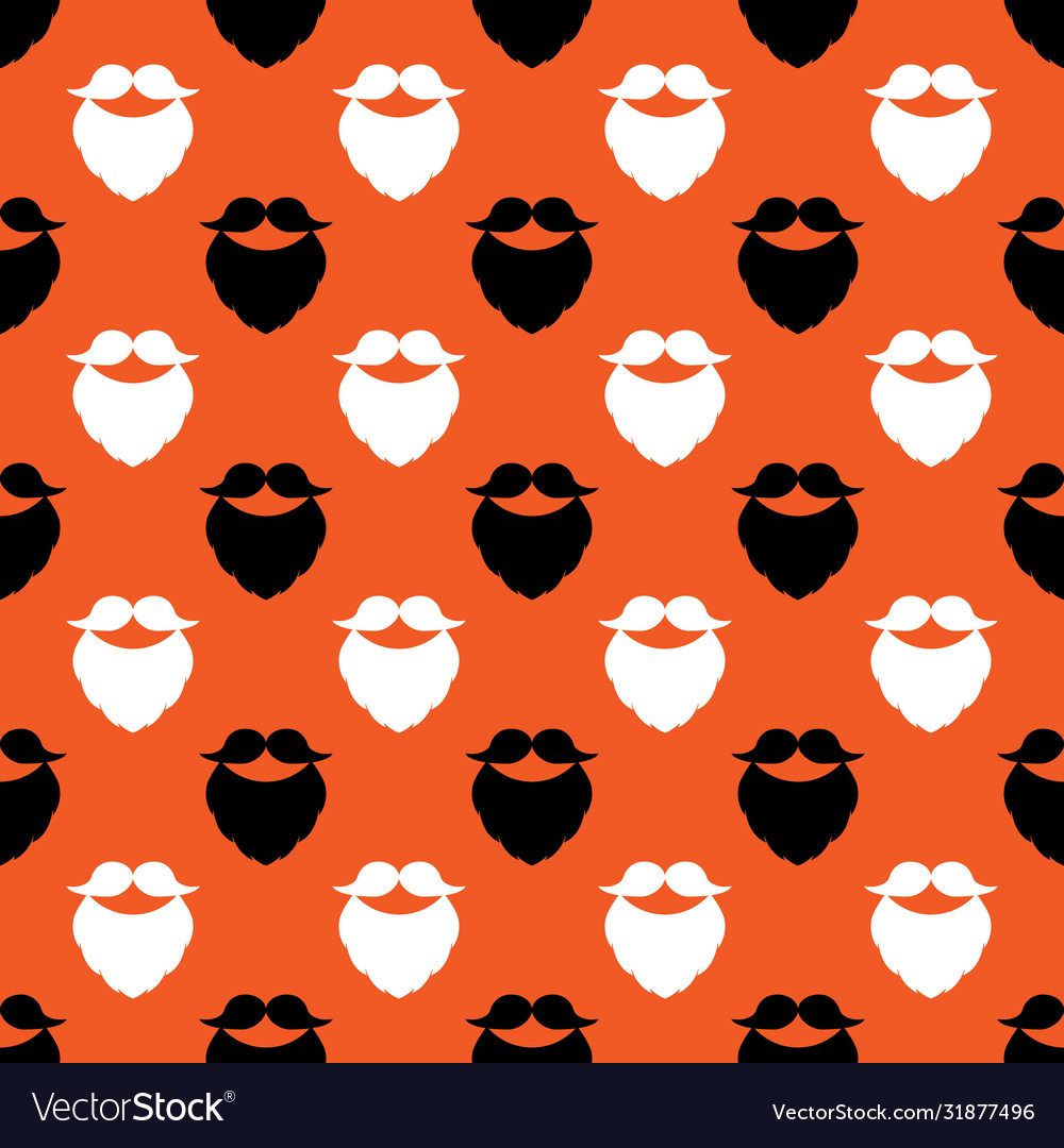 Seamless pattern with mustache and beard vector image Seamless pattern with mustache and beard