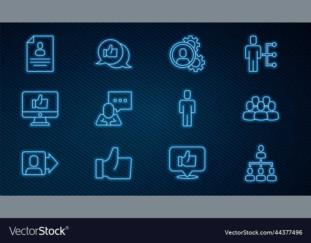Set line hierarchy organogram chart project team vector image Set line hierarchy organogram chart project team
