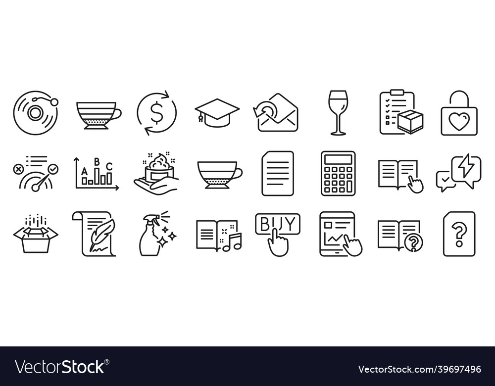 Set of line icons such as internet report