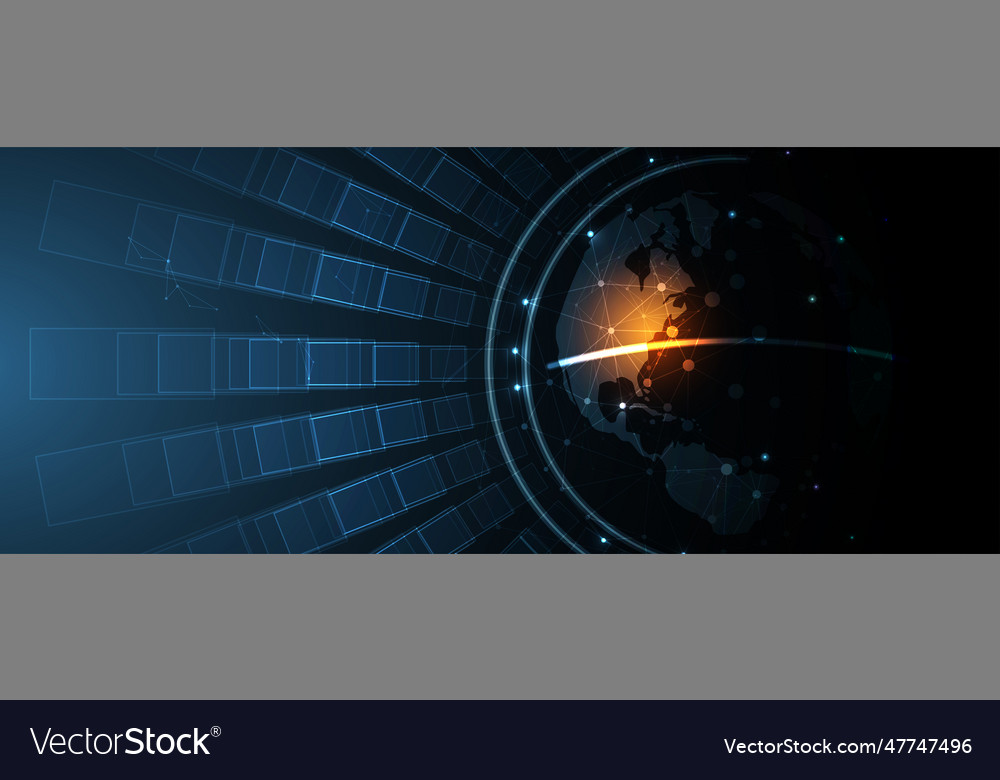 Technology data background idea of global Vector Image Technology data background idea of global