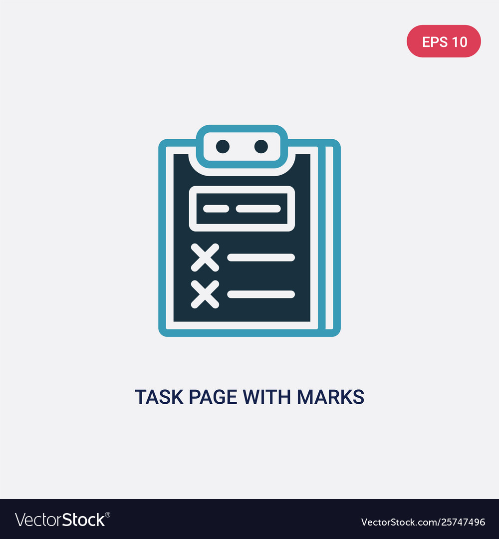 Two color task page with marks icon from