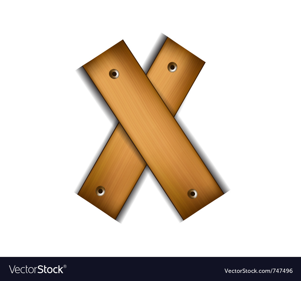 Wooden type x Royalty Free Vector Image - VectorStock