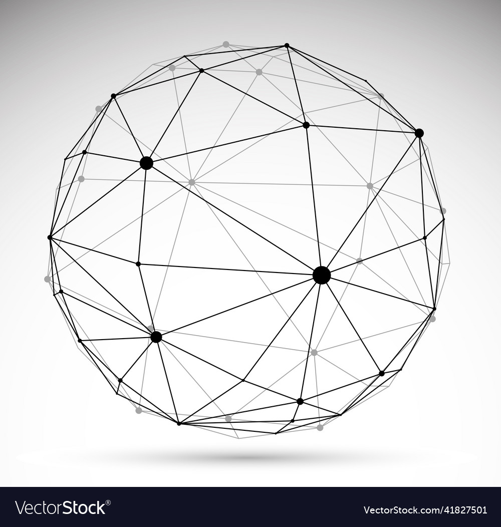 Abstract 3d mesh sphere dots connected vector image Abstract 3d mesh sphere dots connected