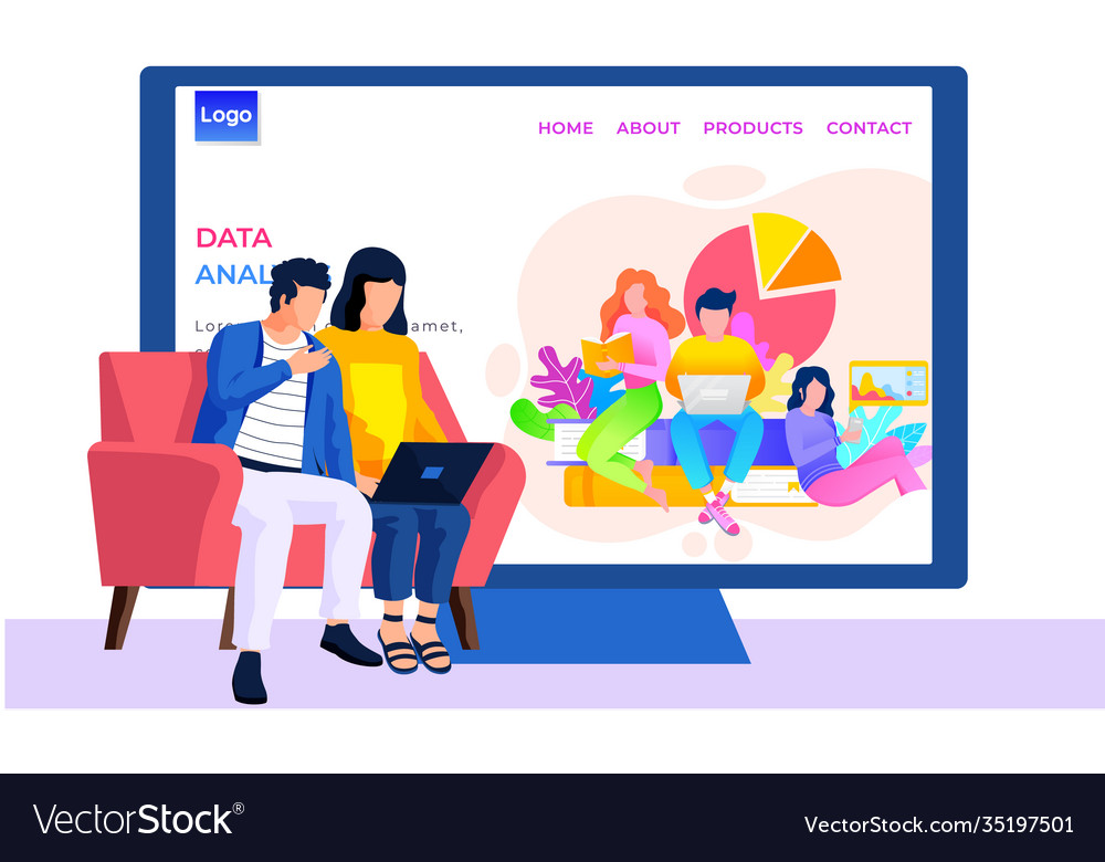 App for analysing data landing page template