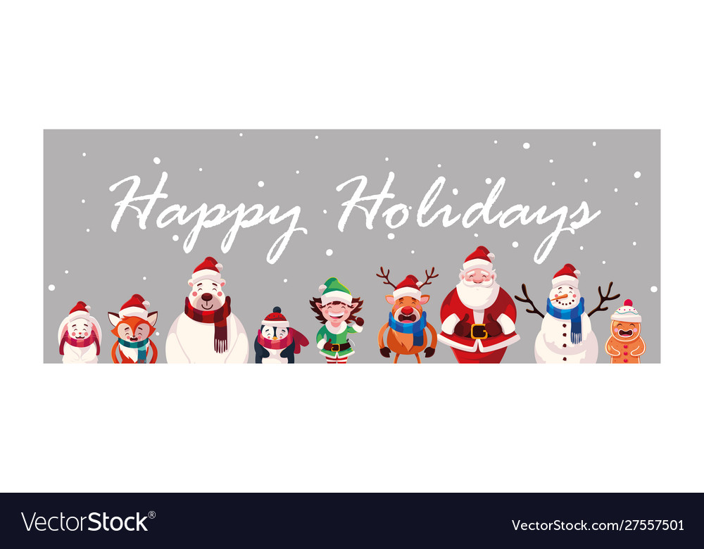 Card christmas with label happy holidays