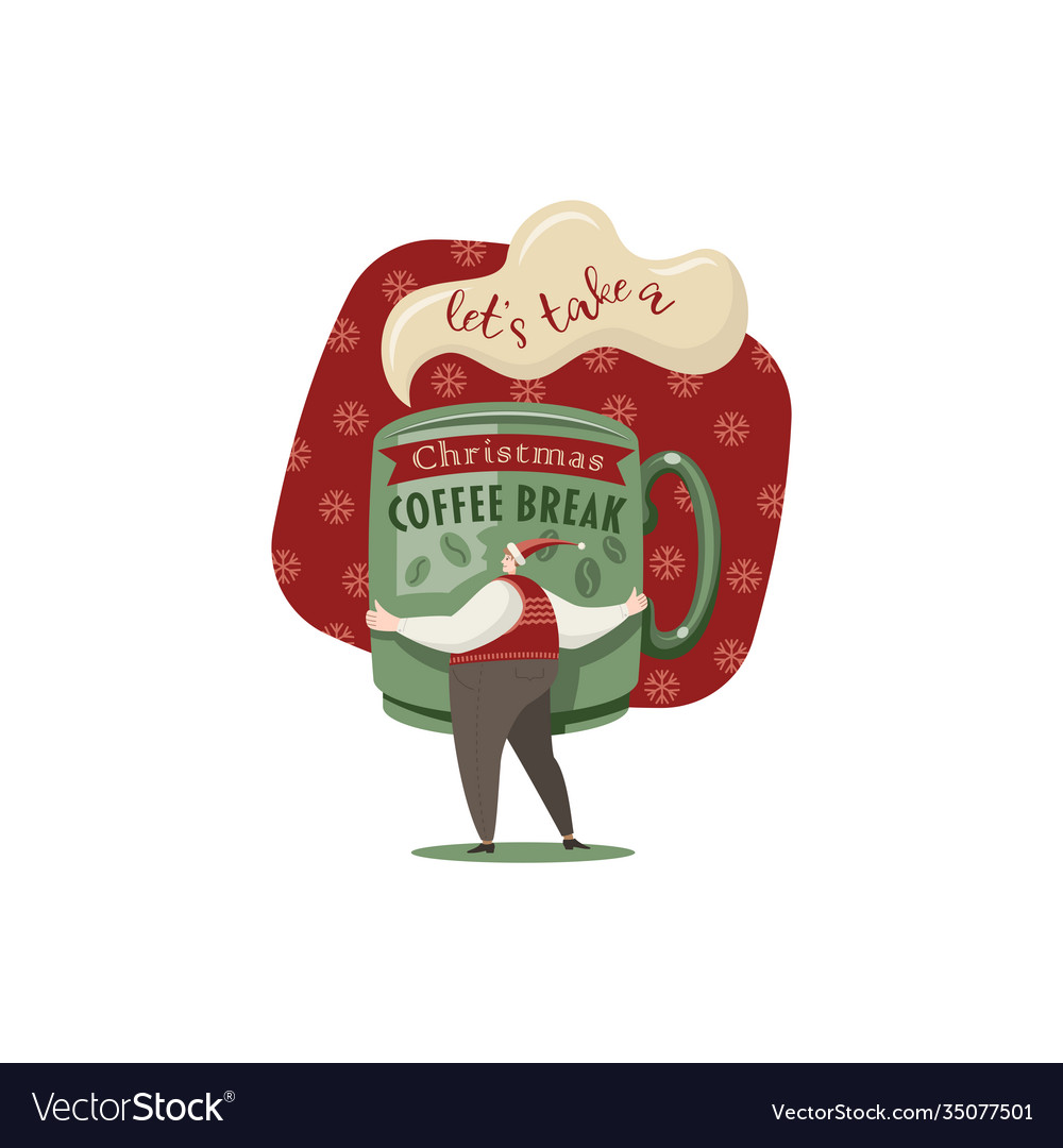 Christmas coffee break Royalty Free Vector Image