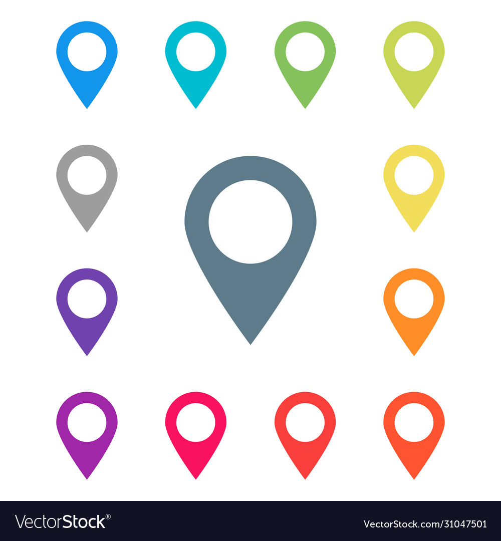 Colored pointers in abstract style on white vector image Colored pointers in abstract style on white