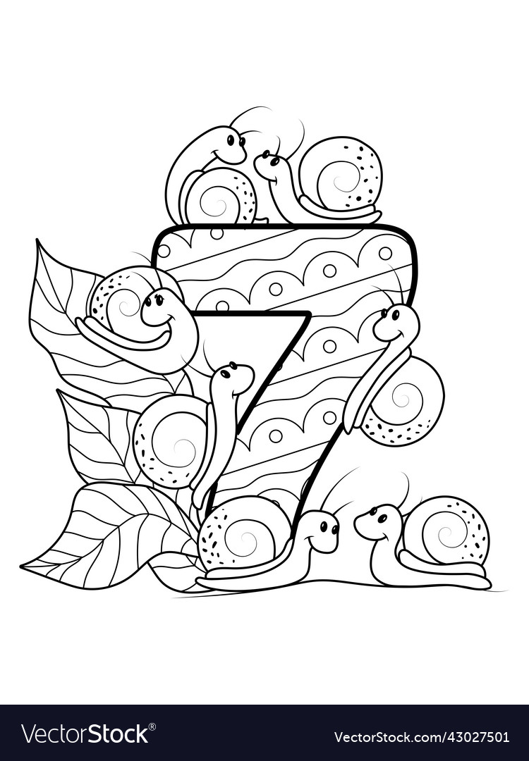 Coloring page - numbers education and fun Vector Image