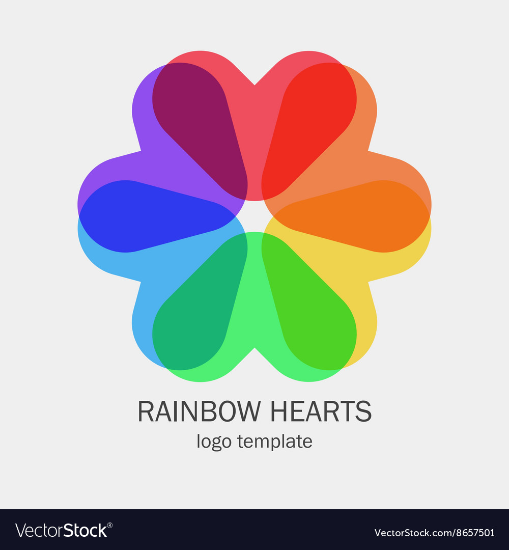 Conceptual Single Logo With A Heart Shapes Vector Image