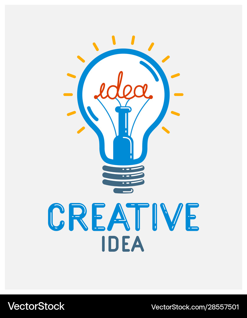 Creative idea light bulb linear logo or icon Vector Image