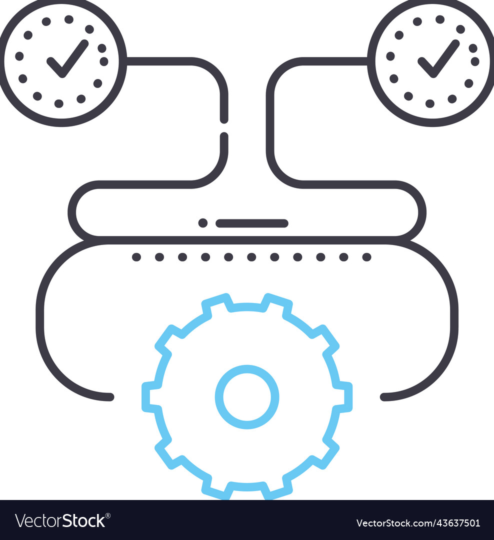 Execution line icon outline symbol vector image Execution line icon outline symbol