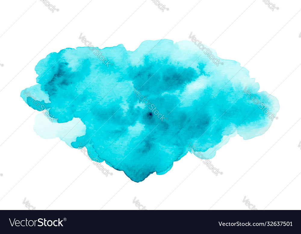 Expressive Blue Watercolor Blob