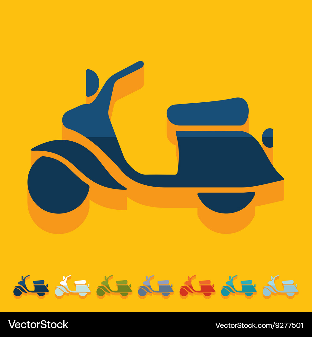 Flat design scooter Royalty Free Vector Image - VectorStock