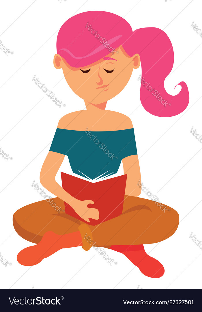 Girl doing homework on white background