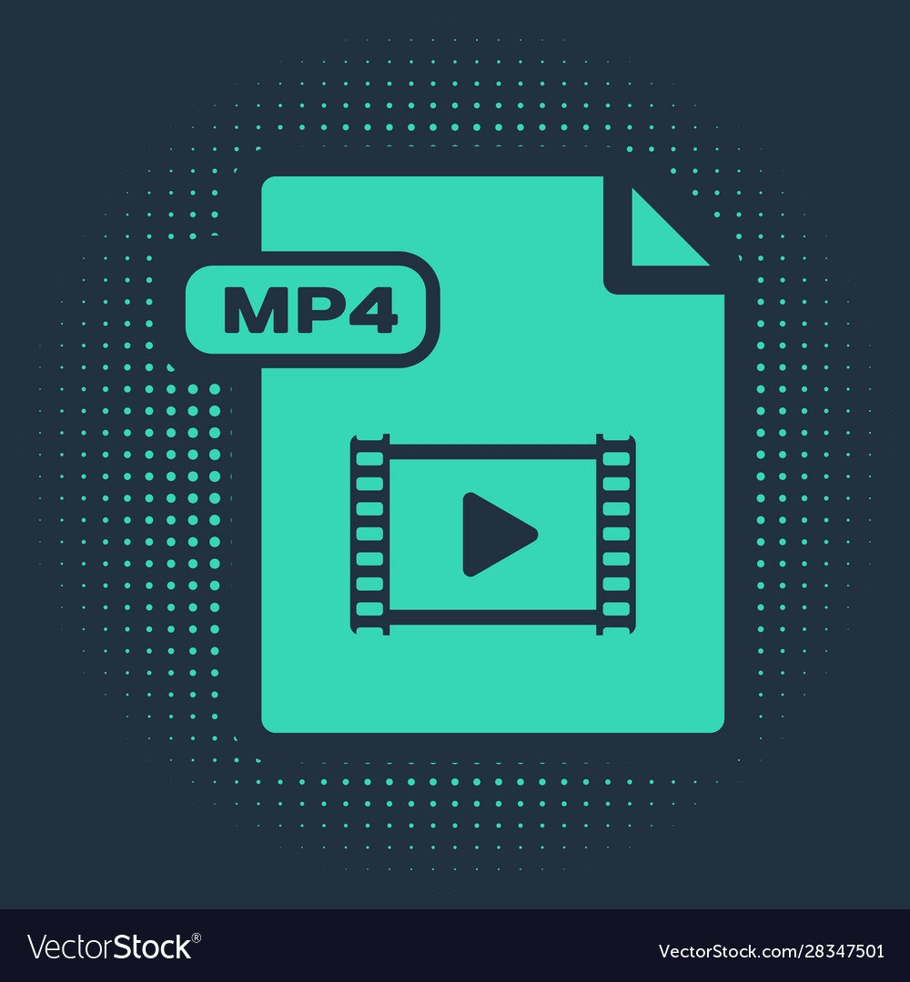 Green mp4 file document download button icon