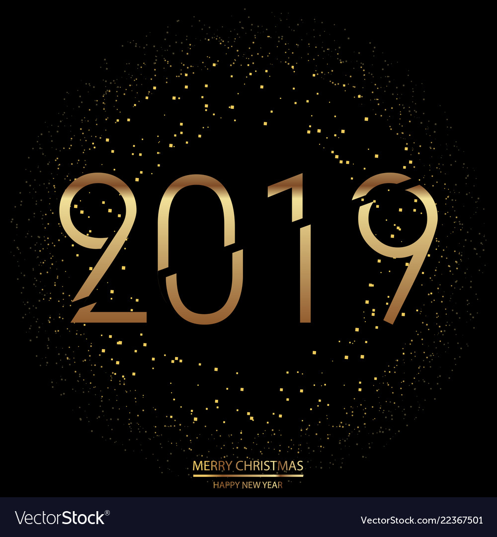 Happy new year and merry christmas greeting card vector image Happy new year and merry christmas greeting card