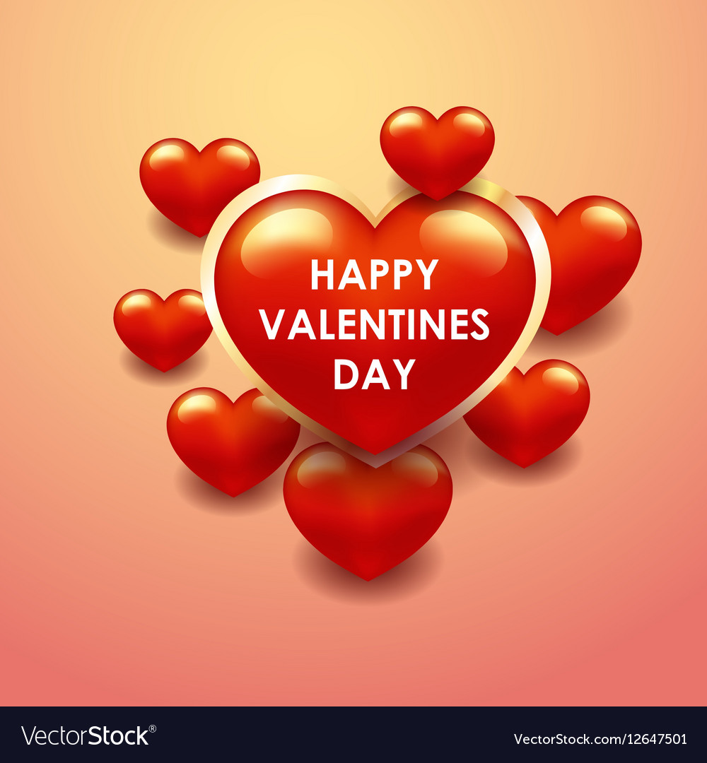 Happy valentines day colorful template