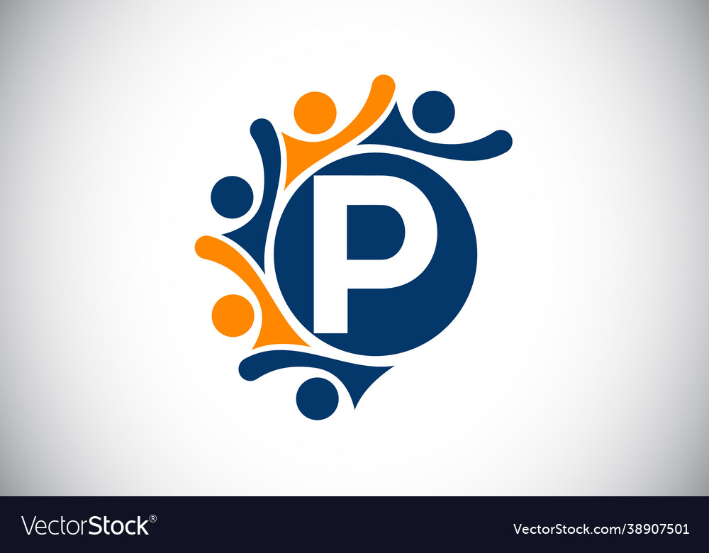 Initial p monogram alphabet with connecting Vector Image Initial p monogram alphabet with connecting
