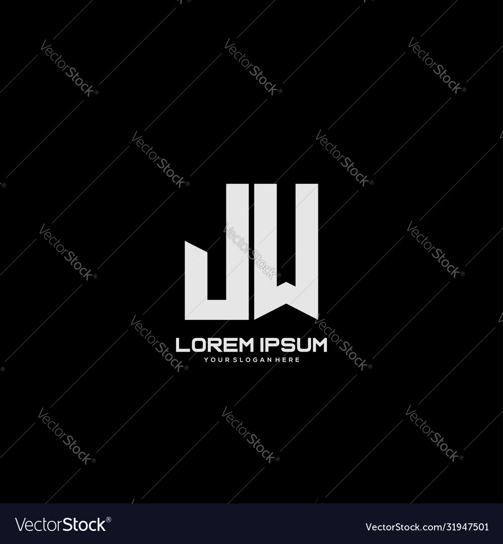 Jw initial letter minimalist art logo Vector Image Jw initial letter minimalist art logo
