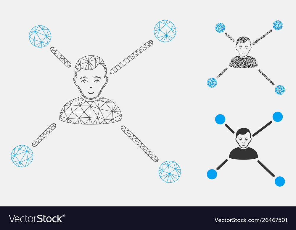Man links mesh wire frame model vector image Man links mesh wire frame model