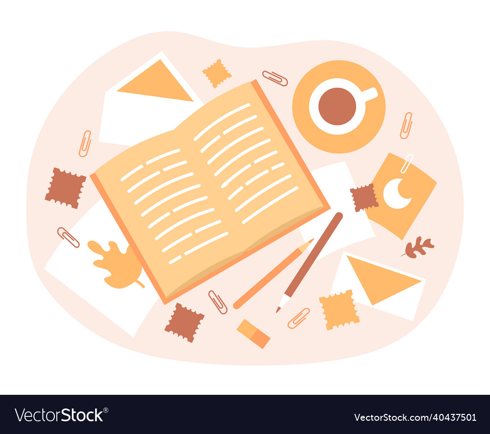 Open diary or notebook vector image Open diary or notebook