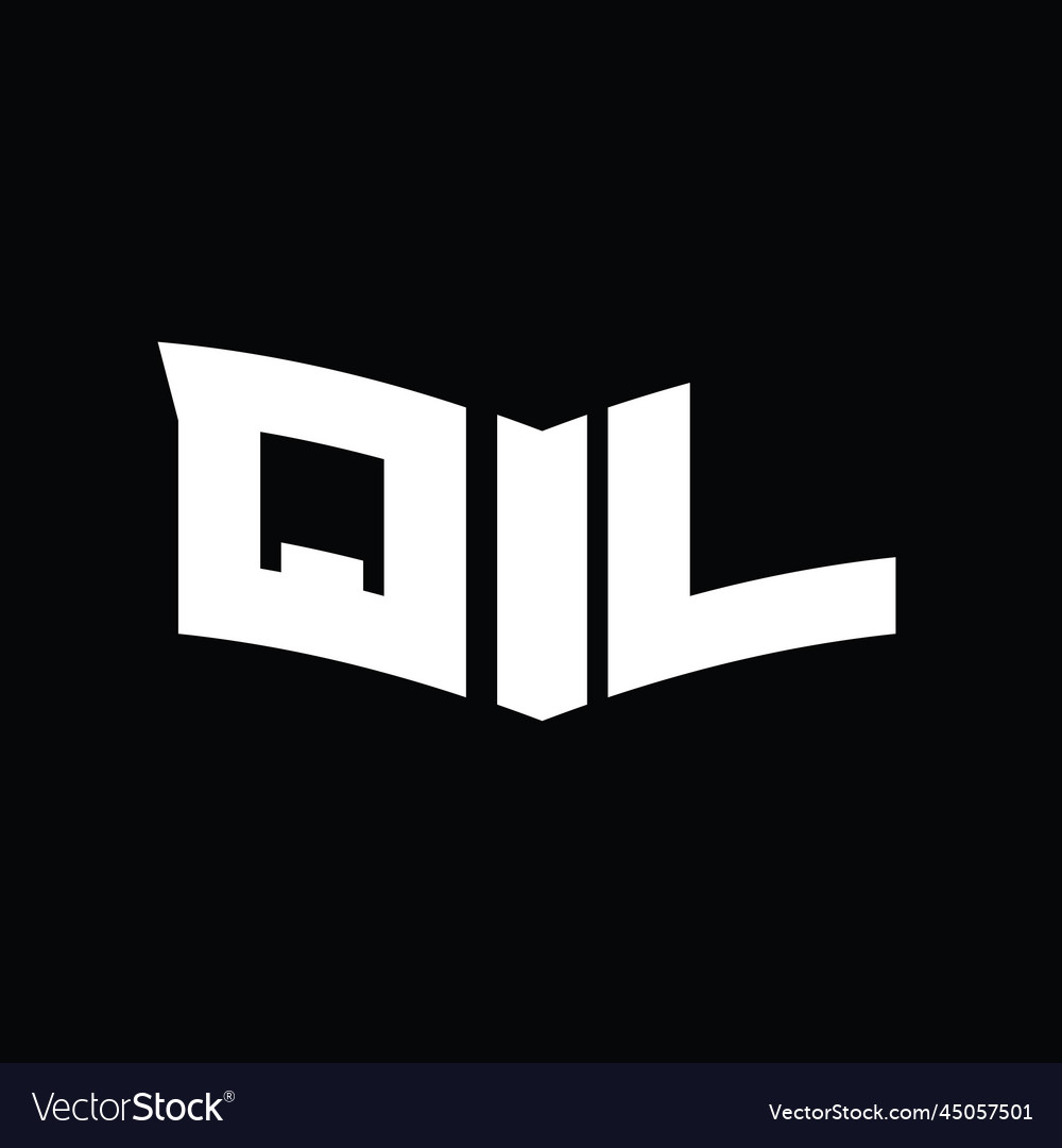 Ql logo monogram with shield slice shape design