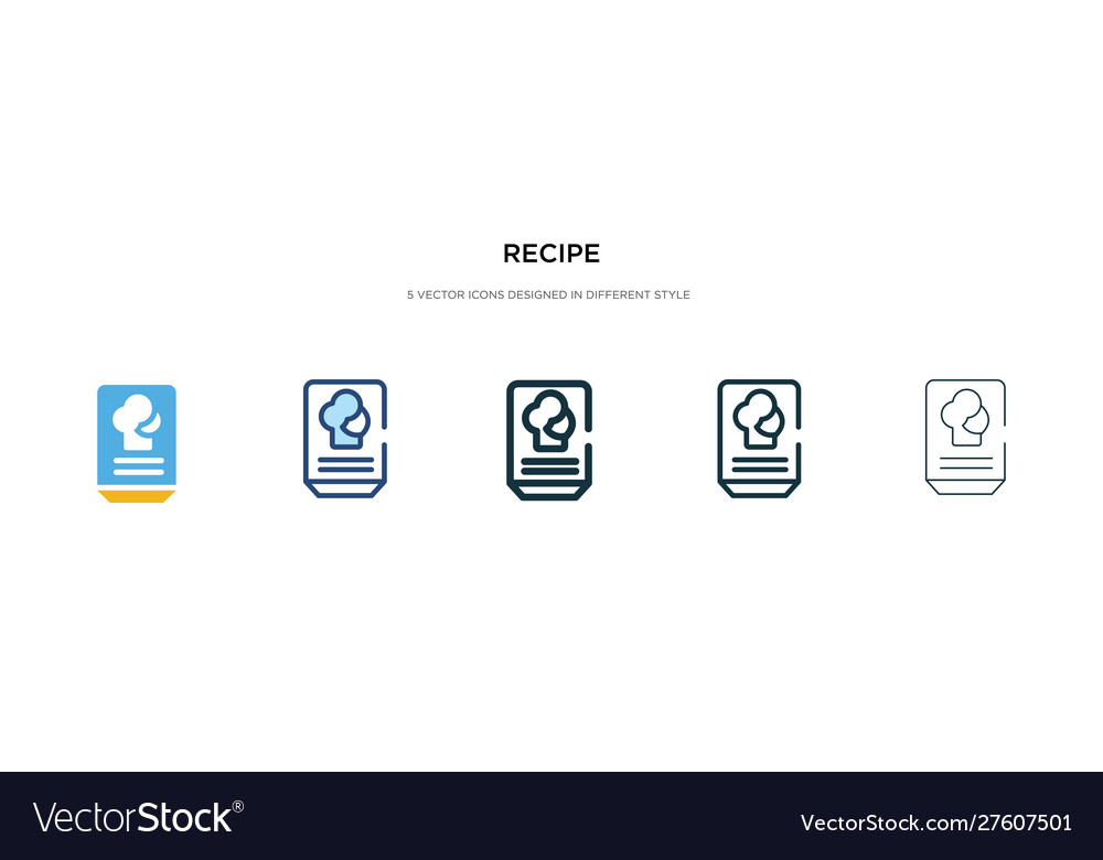 Recipe icon in different style two colored